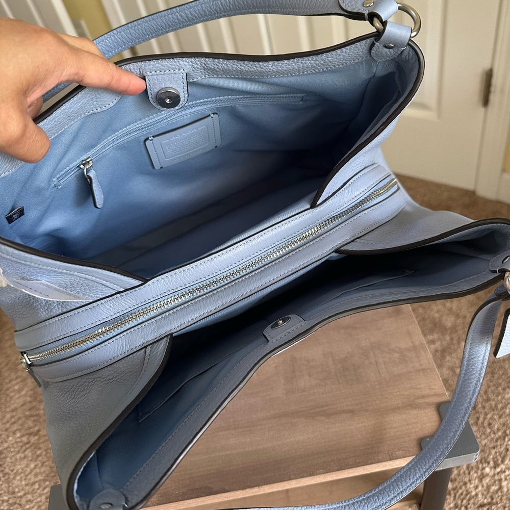 Sold- Coach Kristy Marble Blue Leather Large Shoulder Bag, New with Tag, #C6231 - Picture 11 of 12